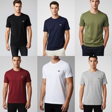 MENS LACOSTE PIMA COTTON SHORT SLEEVE CREW NECK T-SHIRT FOR SUMMER