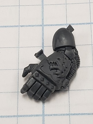 #ad Warhammer 40k Space Wolves Bits Thunderwolf Cavalry Wolf Head Power Fist #120 $5.99