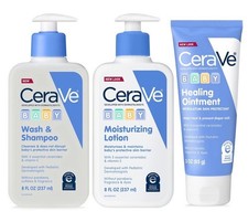 CeraVe Baby Bath Set 8oz Wash  Shampoo 8oz Lotion 3oz Ointment NEW 