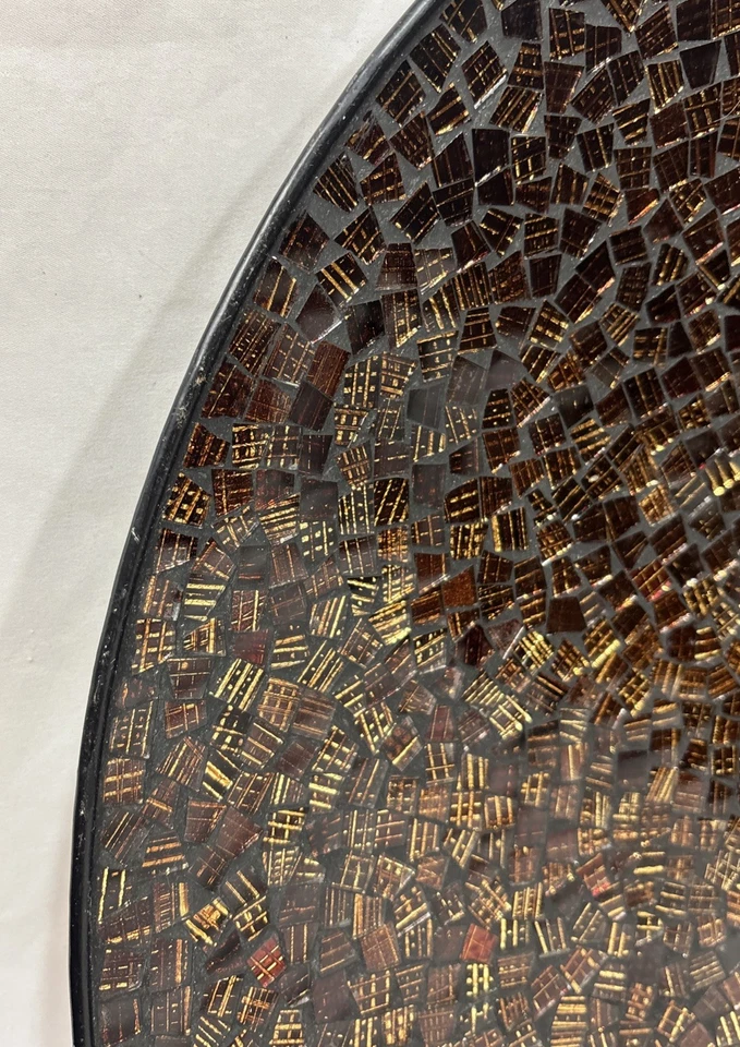 Plato cargador mosaico azulejo de vidrio grande 24" colgante de pared o independiente Foto 4 de 4