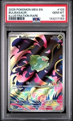 2025 Pokemon Mega Evolution #133 Bulbasaur Illustration Rare IR PSA 10 783