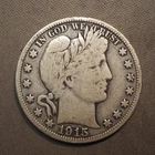 1915 **S** BARBER SILVER HALF DOLLAR ***NICE COIN!***  FREE SHIPPING! C1977