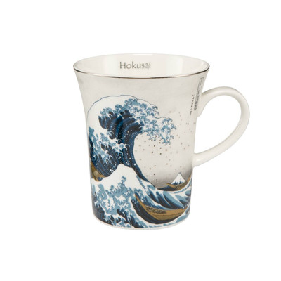 Hokusai Becher, Tasse DIE WELLE SILBER H. 11cm weiß Goebel Porzellan