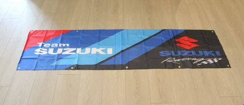 Suzuki Motorcycle Banner Flag Big 2x8 feet Biker MC Motorcycle MotoGP Racing
