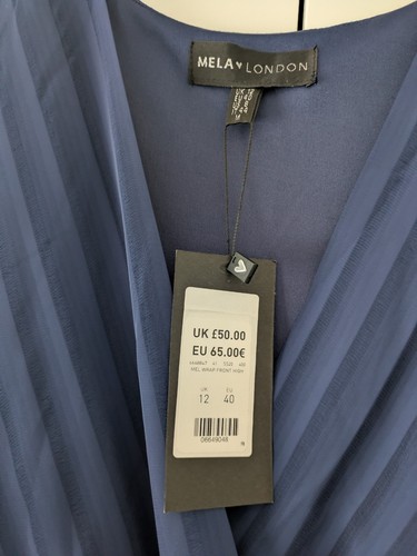Mela chiffon stripe maxi dress navy 12 - Picture 12 of 12