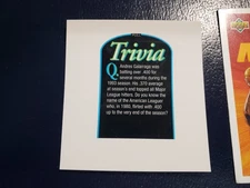 Andres Galarraga George Brett 1994 Oscar Meyer Superstar Round-Up Proof Trivia