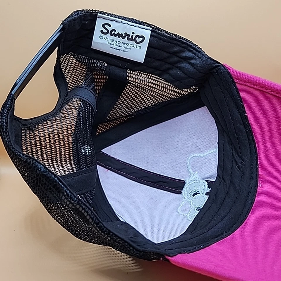 Gorra de béisbol Sanrio Hello Kitty rosa y negra para niñas 53 cm - Como nueva Foto 3 de 4