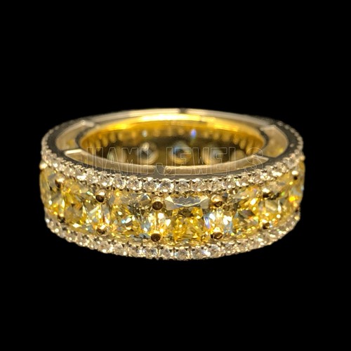 Cushion Simulated Sapphire Diamond Eternity Ring 925 Silver 14k Gold Finish Gift - Picture 11 of 18