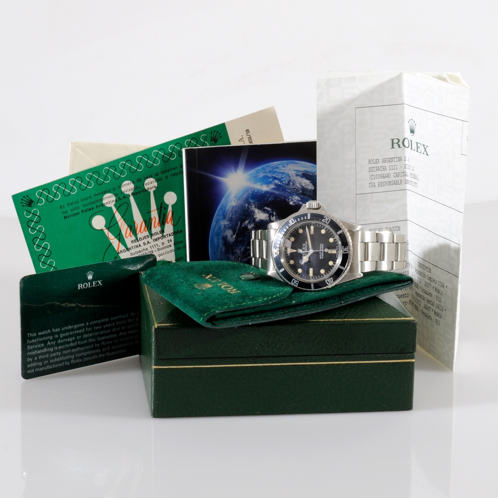 ROLEX SUBMARINER 5513 AUTOMATIC BOX & PAPERS VINTAGE LARGE DIVE OFFICIAL SERVICE