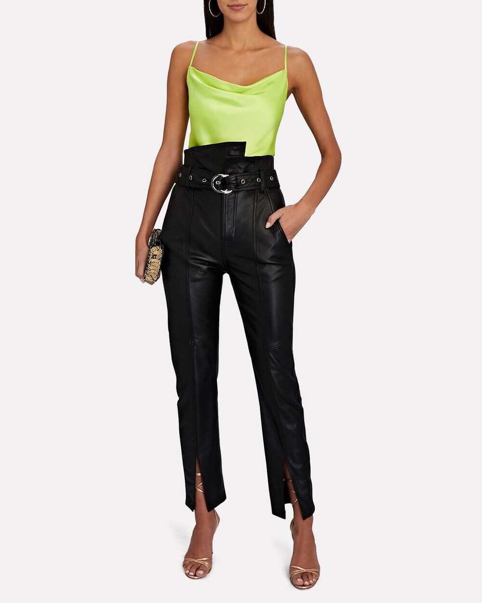 INTERMIX Women's Fayette Cowl Neck Camisole Silk Top Lime
