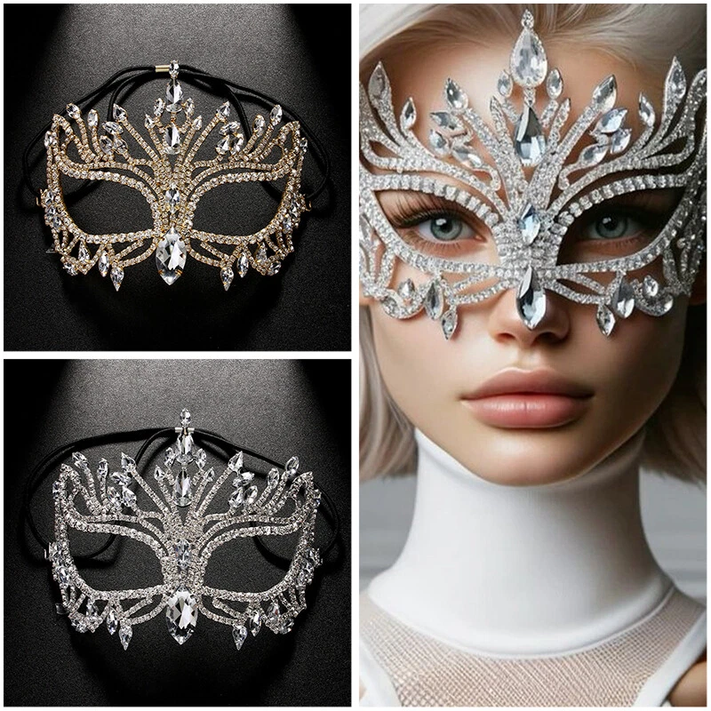 Women Diamond Mask Jewelry Wedding Accessories Dance Party Mask - Image 3 of 4
