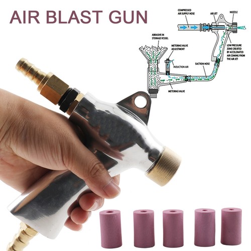 Sandblaster Sand Blaster Gun Kit for Metal Blaster Sandblasting Cabinet W/Nozzle - Picture 2 of 9