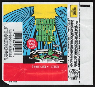 1990 Topps TMNT Teenage Mutant Ninja Turtles Opened Wax Pack Wrapper AA684