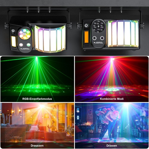 5in1 RGB Laser Beam Projektor Lichteffekt Party DMX Strobe Halloween Bar Disco - Bild 6 von 11