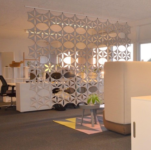 White 3D Flower Venus 14"x12" Hanging Room Divider Panel Felt Fiber Surface H... - Picture 7 of 9