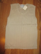 New Forever Creative Cotton Beige Sweater Vest Small*
