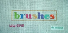 "Brushes" Makeup Sign HP Hand Painted Needlepoint Canvas by The Collection  WK
