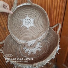 Gift eco-basket Basket Knitted basket made of jute and cotton for things