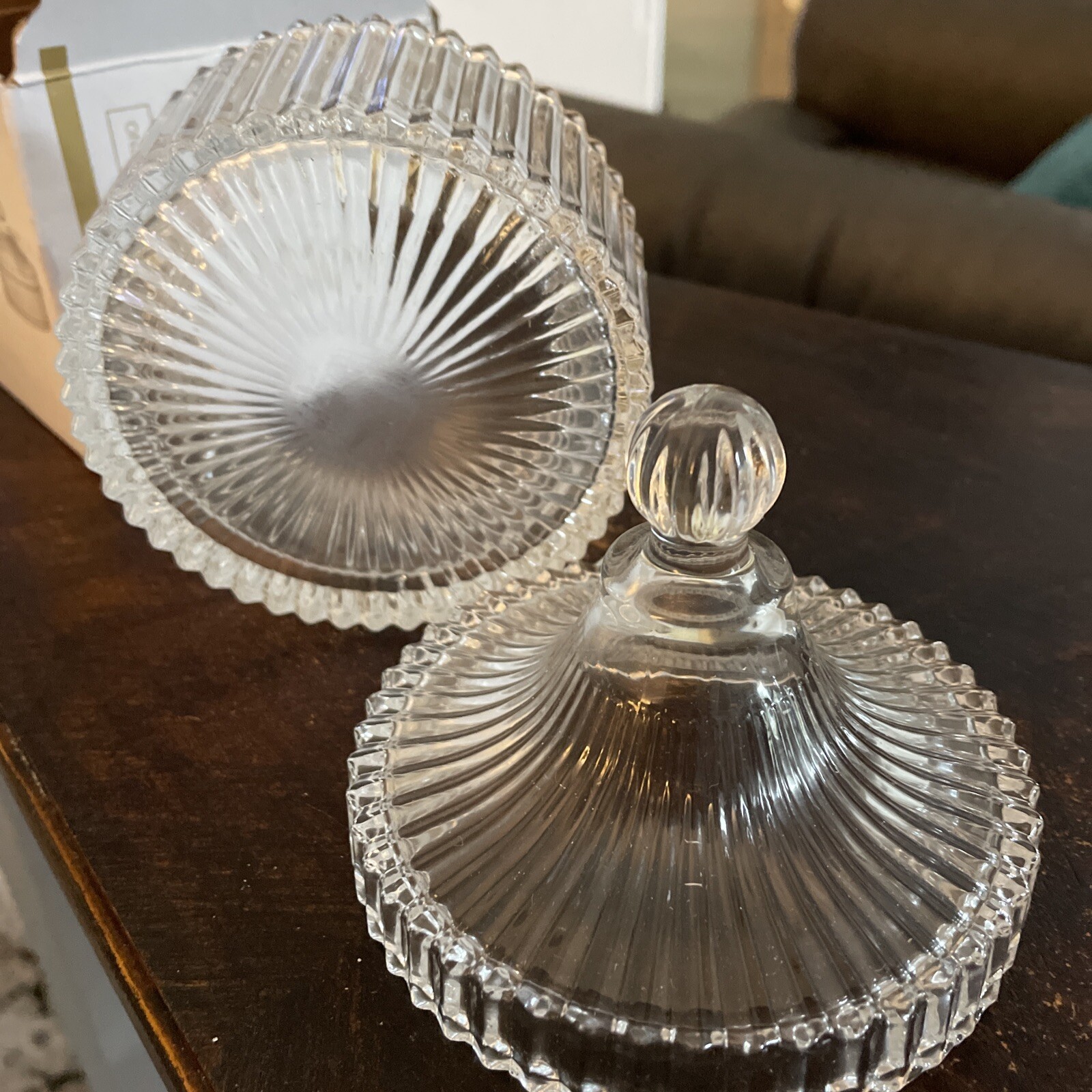 NEW Qian LI 5" Glass Ware Candy Dish/Jar w/ Lid, Refined Series TG033