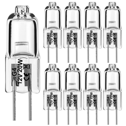 10 x G4 Halogen Lamp Bi-Pin Pen Base Lamp 12V 10W 20W Warm White Bulb Lamp - Picture 1 of 12