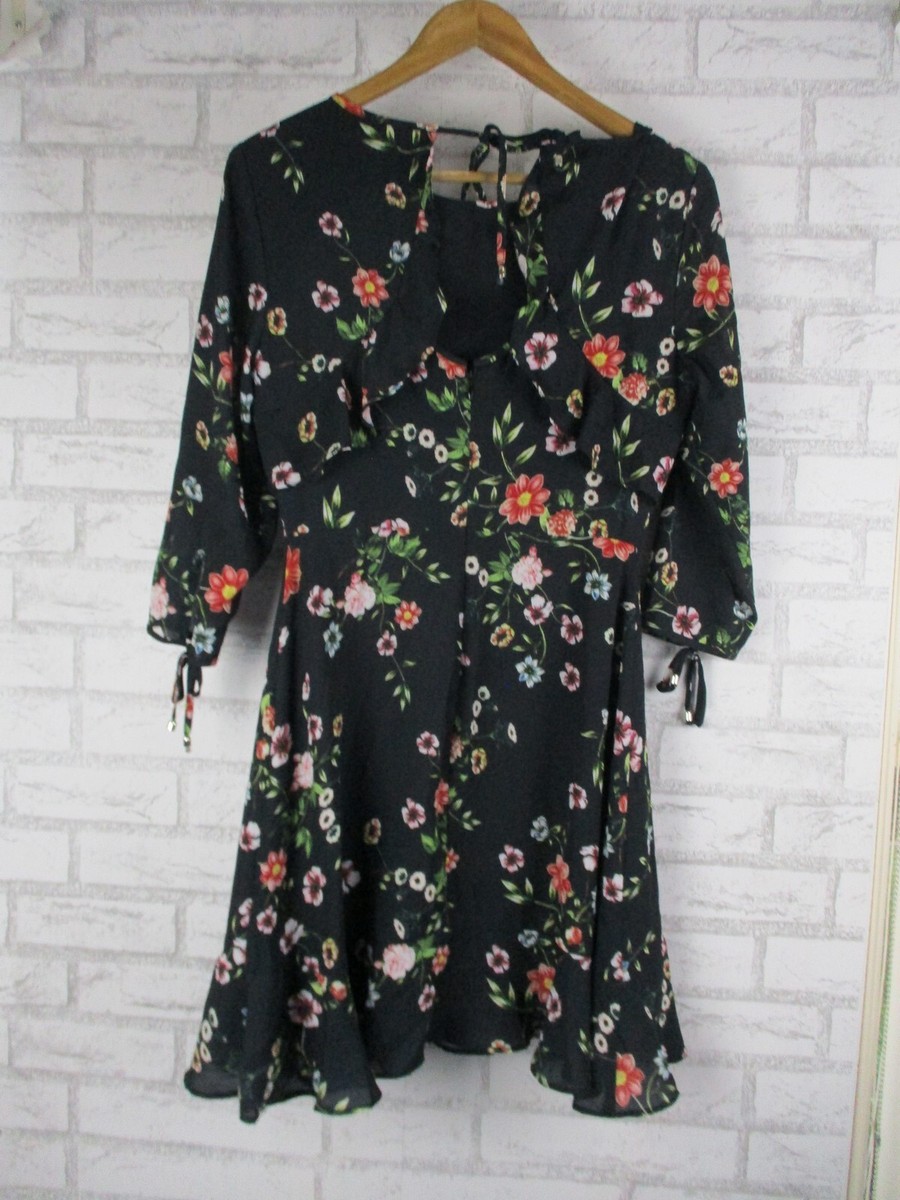 Portmans womens a-line floral print dress black pink 8 3/4 sleeves | eBay Australia Portmans womens a-line floral print dress black pink 8 3/4 sleeves | eBay Australia