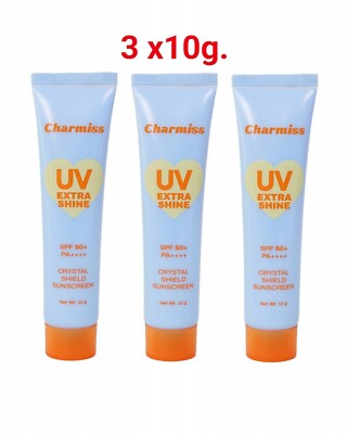 3x Charmiss UV Extra Shine Crystal Shield Sunscreen SPF50+ PA++++ 10g