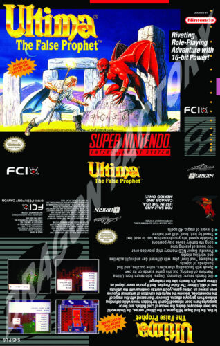 ULTIMA VI 6 : THE FALSE PROPHET - Super Nintendo SNES USA - Jaquette Cover UGC - Foto 1 di 5