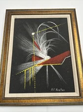 VINTAGE ABSTRACT PAINTING MODERNISM RETRO Mid Century Vintage  CUBISM Atomic