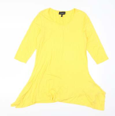 Anthony Studio Damen gelbes Viskosemischung T-Shirt Kleid Größe S