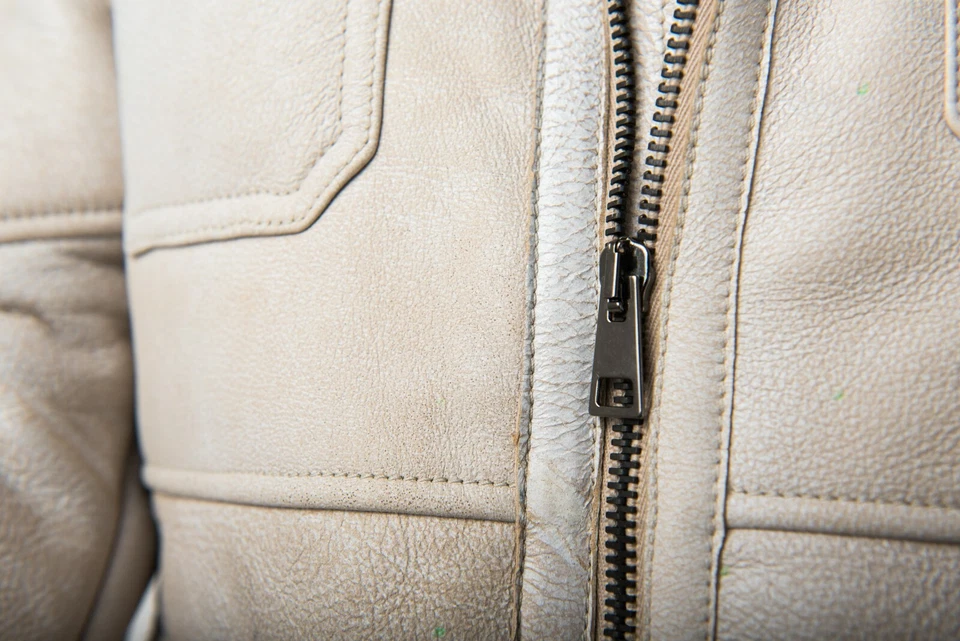 Giacca Pelle Bambina 4/6 Anni Giubbotto Vero Montone Made In Italy Nuovo Bianco - Immagine 2 di 4