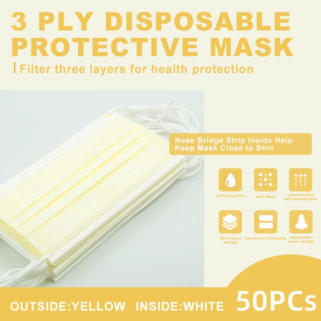 Download Medline Isolation Face Mask With Earloop Yellow Qty Case Of 50 Non27120 For Sale Online Ebay PSD Mockup Templates