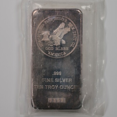 Sealed 1973 God Bless America Tri-State Refining Co 10oz .999