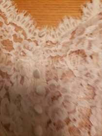 VTG Victoria's Secret Cream Sheer Lace Teddy Lingerie Sz S Gold Label FLAWS