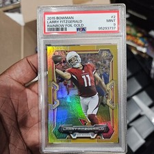 LARRY FITZGERALD 2015 BOWMAN Rainbow Foil Gold 14/75 PSA 9 Pop 1