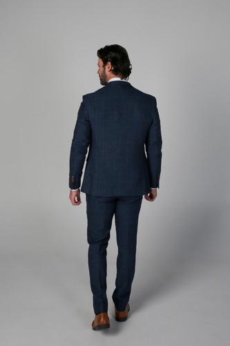Herren Formeller Tweed Herringbone Marineblau Separat erhältlich Anzug für besondere Anlässe - Bild 8 von 17