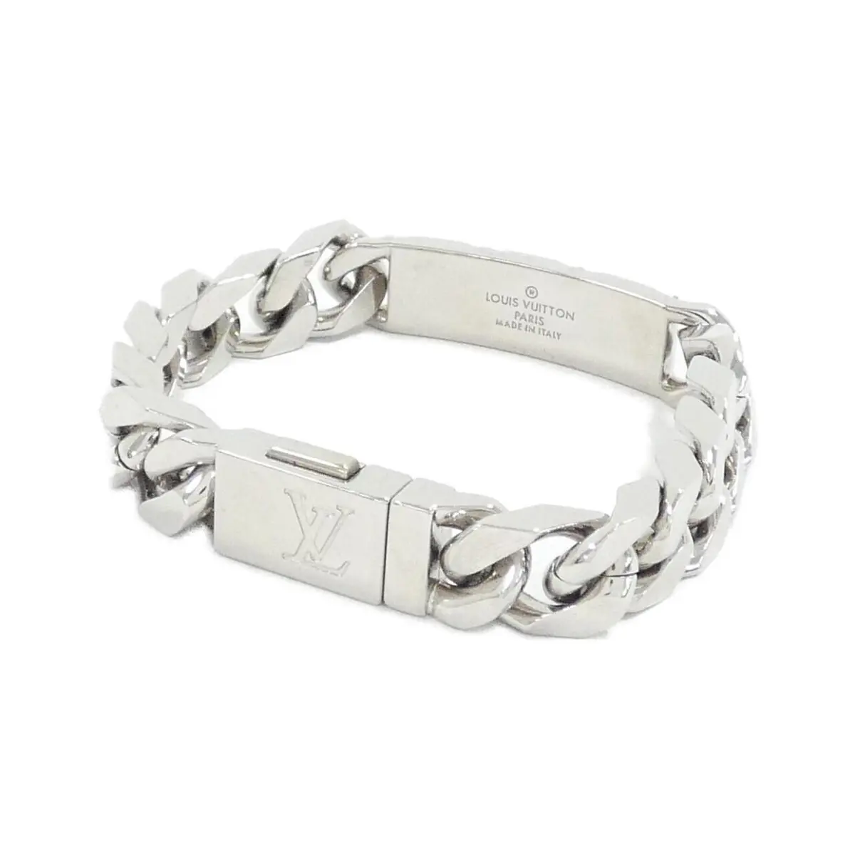Authentic Louis Vuitton Chain Bracelet Monogram M00269 Jewelry Silver Mens