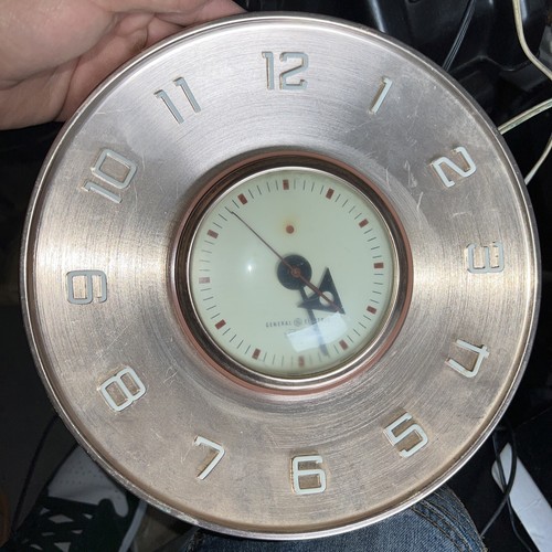 vintage general electric Telechron Flying Saucer wall clock Mid Century Metal eBay