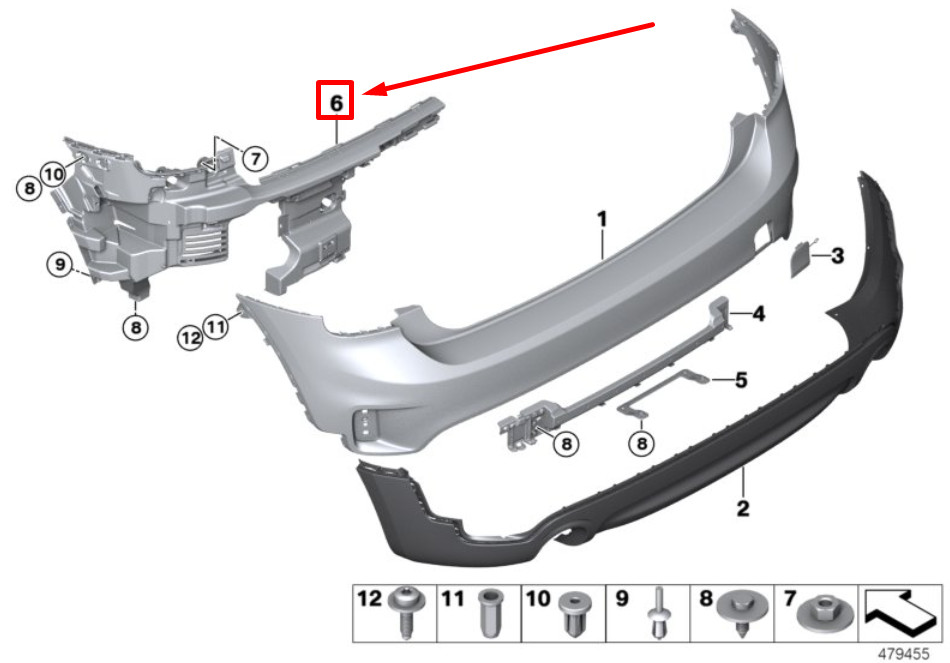 NEW MINI COUNTRYMAN F60 REAR LWEFT BUMPER MOUNT 7389357 