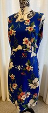 Beautiful Bright Blue Fitted Dress Size 12