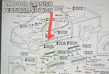 TOYOTA PLATINUM 2023-2024 LH FRONT DOOR Molding Sub Assembly F OEM 75072-AN020