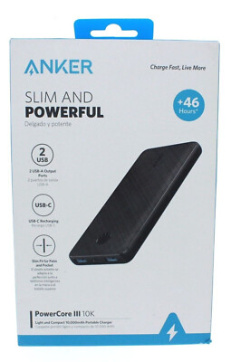   Anker PowerCore III 10K mAh USB-C Portable Battery Charger - Black  