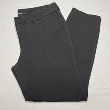 Old Navy Pants sz 8 Gray Flat Front Mid Rise Straight Ankle Pixie Dark Academia
