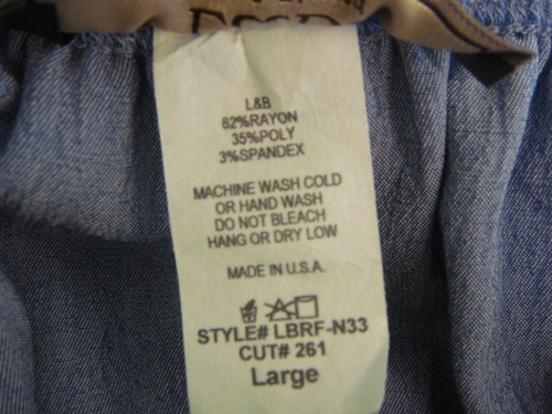L&B Lucky & Blessed sz L Blue Dress Rayon Blend Made in USA - Picture 6 of 6