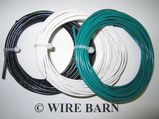 BLACK, WHITE, GREEN 18 GAUGE MTW - MACHINE TOOL WIRE - 25 FEET X 3 COLORS  75FT