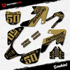 Black & Gold Smokin Racing Graphics Kit fits 13-25 Honda Crf50 CRF 50 Decals