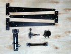 Garden Gate Fixing Kit Latch 18"T Hinges Spring Closer Bolt Set Inc all Fixtures
