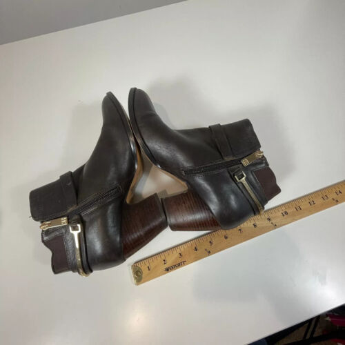 Ivanka Trump Cuero Botines Botines Mujer 9 Marrón Hebilla Correa Cremallera Moda - Imagen 7 de 7