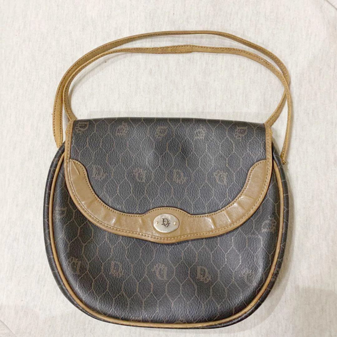 Sac bandoulière Dior cuir pvc authentique marron moyen femme France