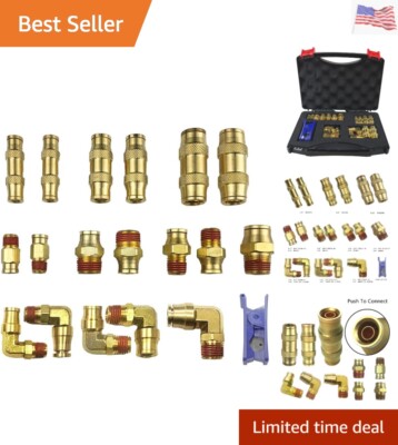 DOT Brass Push to Connect Fittings 1/4'' Air Brake Union 3/8'' Air Line Fitting...