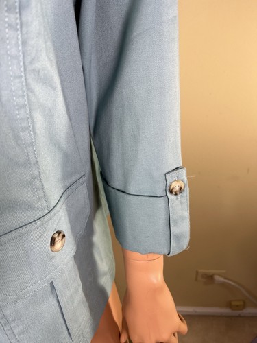 Tog Shop Petites NWOT Roll-Tab Sleeve Safari Style Jacket/Blouse Size PXL - Picture 8 of 12
